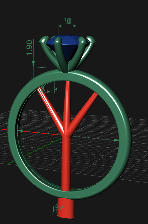 Solitario Gem 7mm 3D print model_2