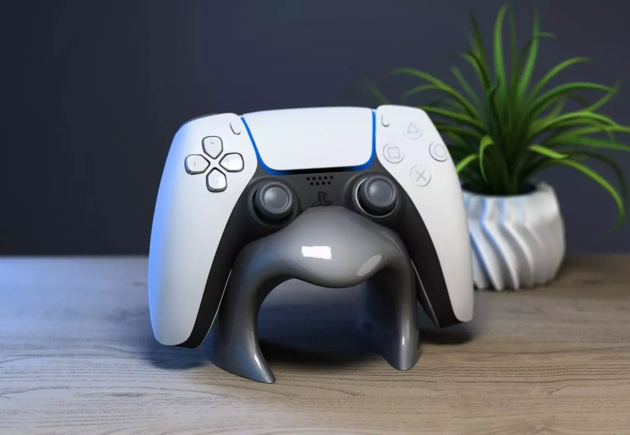 Minimal modern Ps5 controller stand 3D print model_0