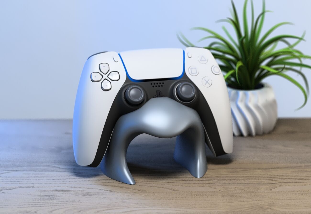 Minimal modern Ps5 controller stand 3D print model_1