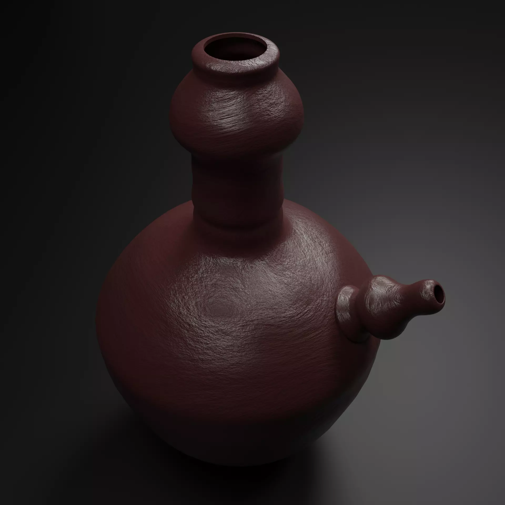 Traditional Clay Water Pot 3D Model Indonesian Java Jar Low-poly 3D model_0