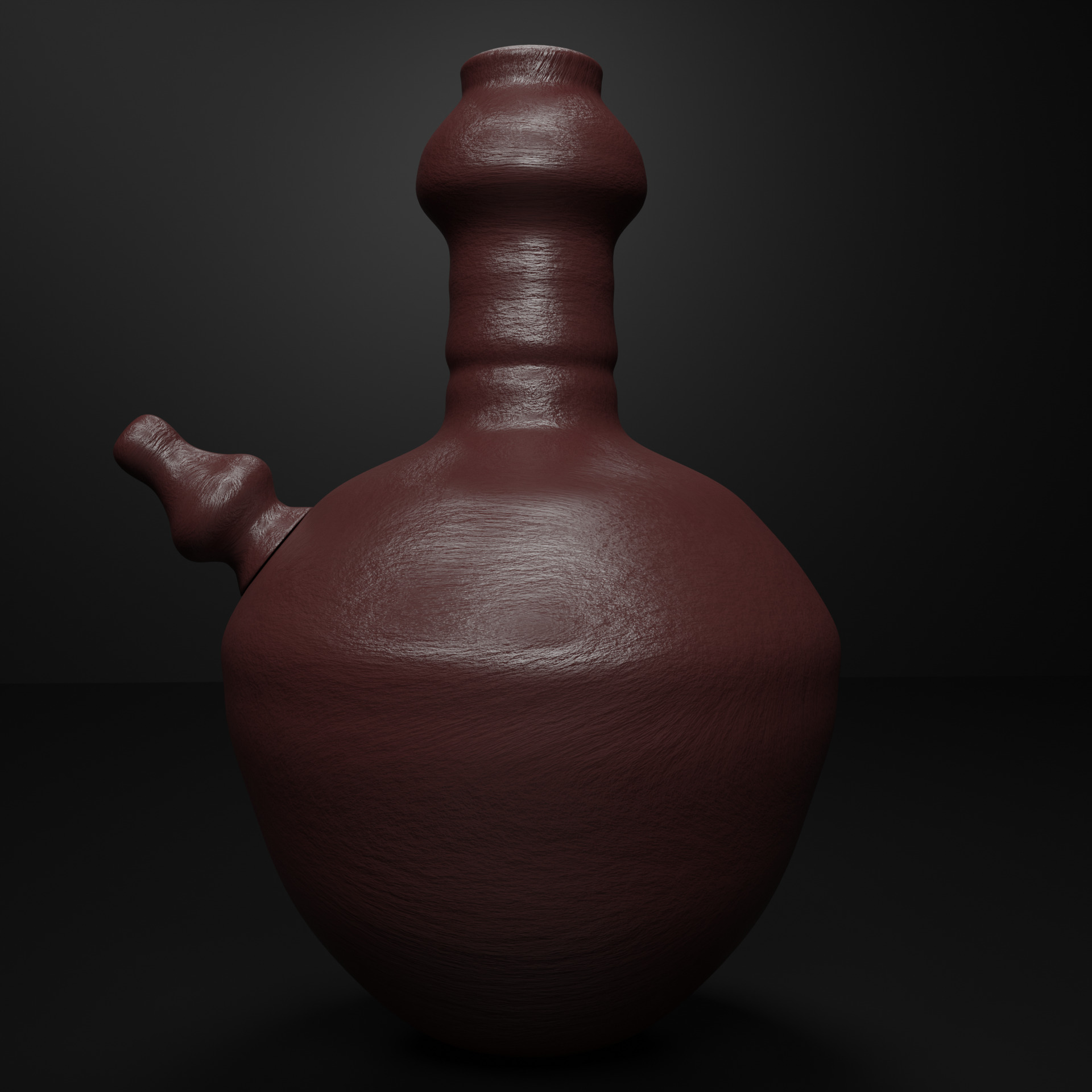 Traditional Clay Water Pot 3D Model Indonesian Java Jar Low-poly 3D model_1