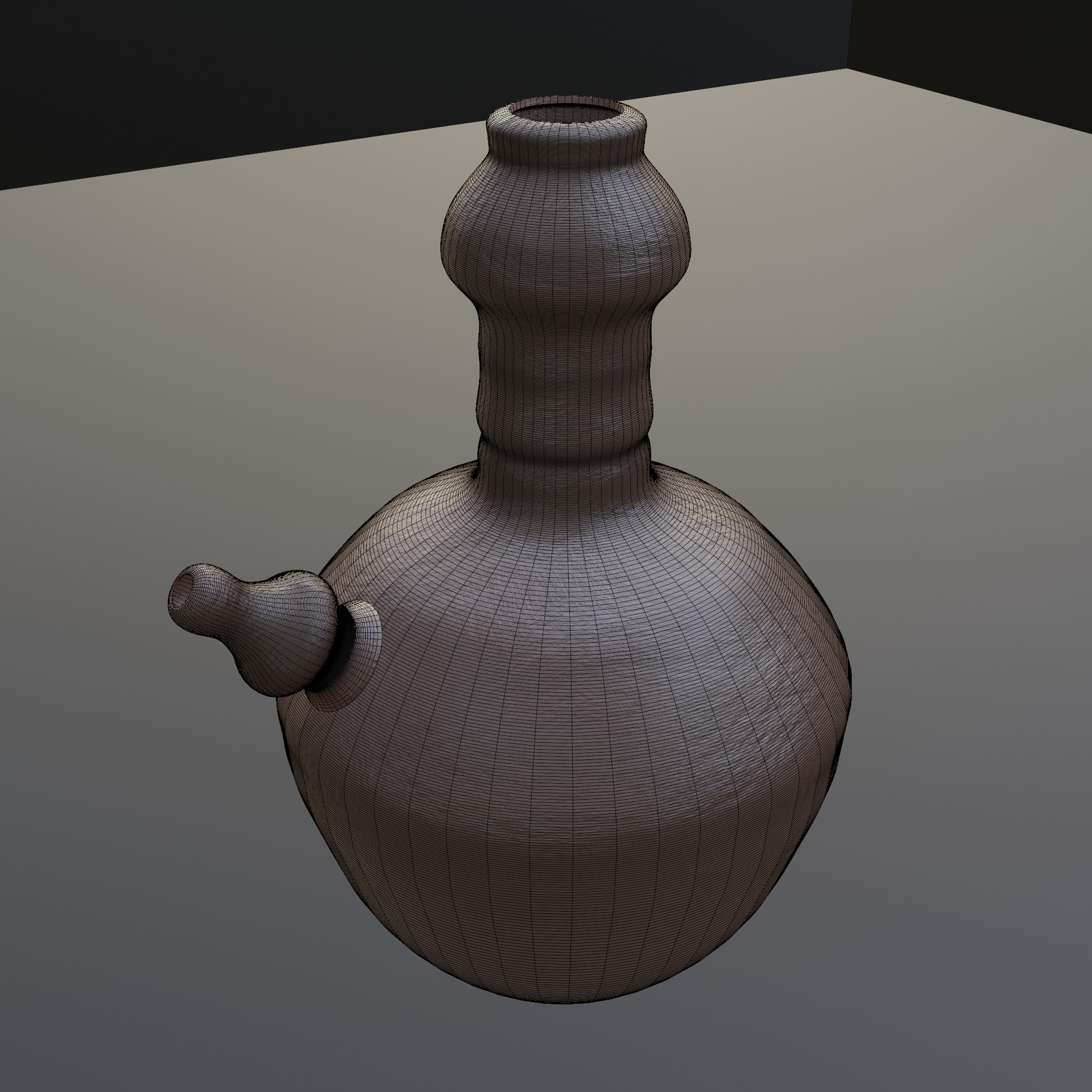 Traditional Clay Water Pot 3D Model Indonesian Java Jar Low-poly 3D model_3