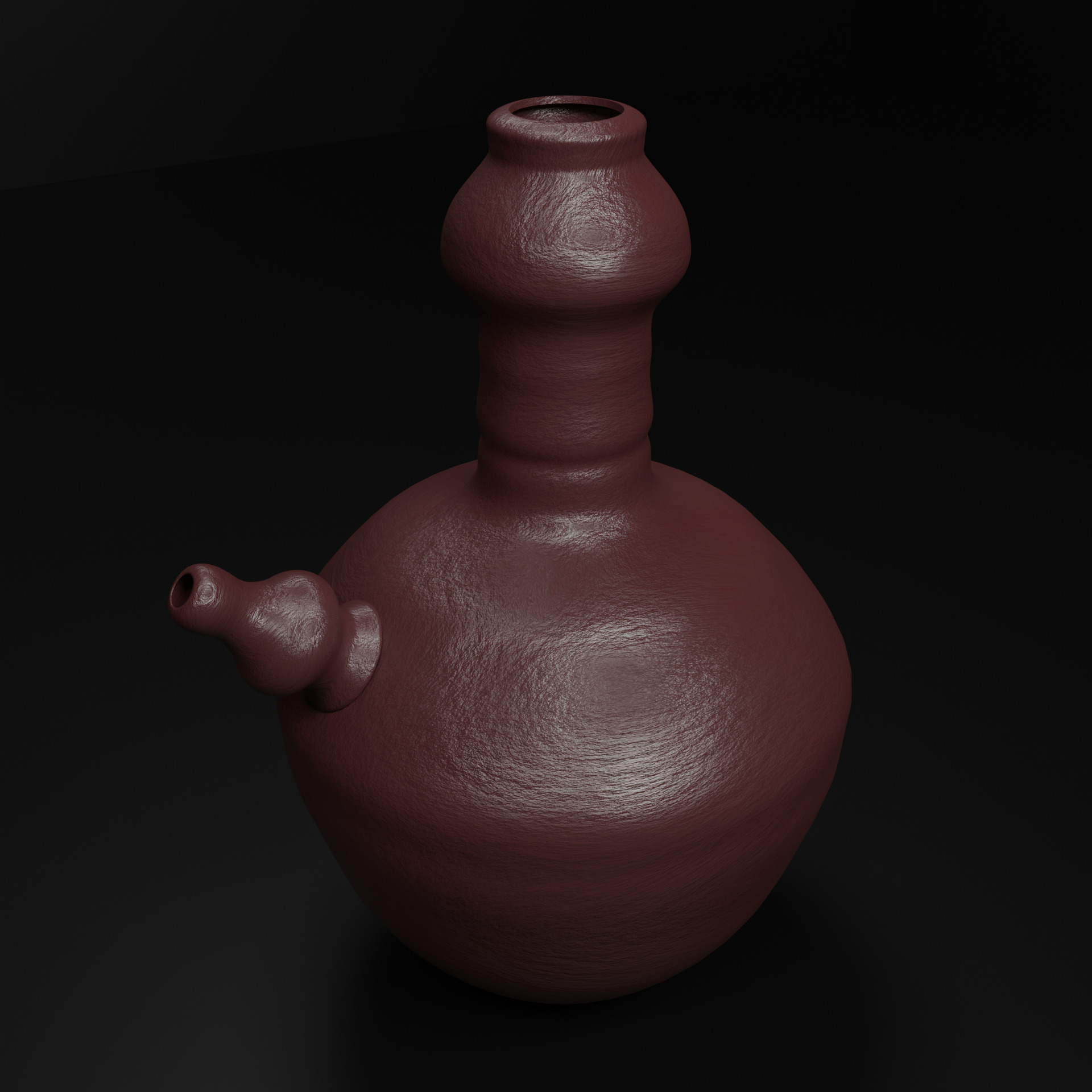 Traditional Clay Water Pot 3D Model Indonesian Java Jar Low-poly 3D model_2