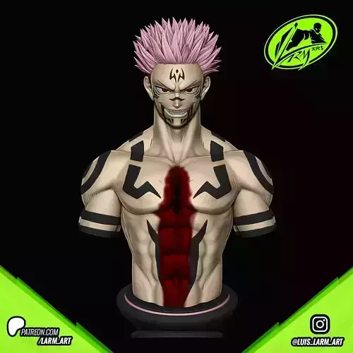 Sukuna Bust Jujutsu Kaisen 3D print model