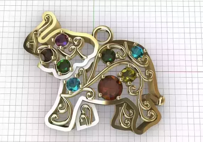  Pendant necklace  elephant Dije elefante