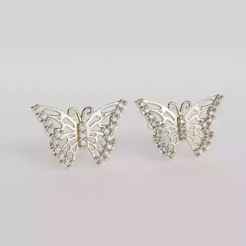 butterfly earrings 3D print model