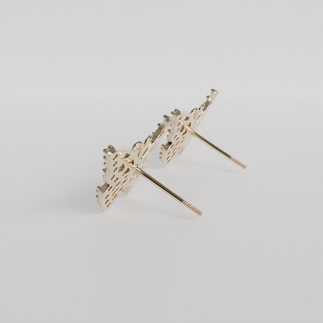 butterfly earrings 3D print model_3
