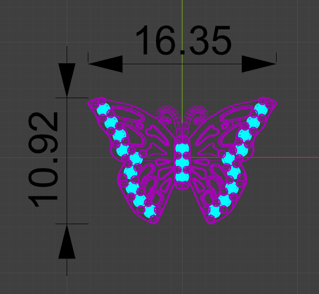 butterfly earrings 3D print model_6