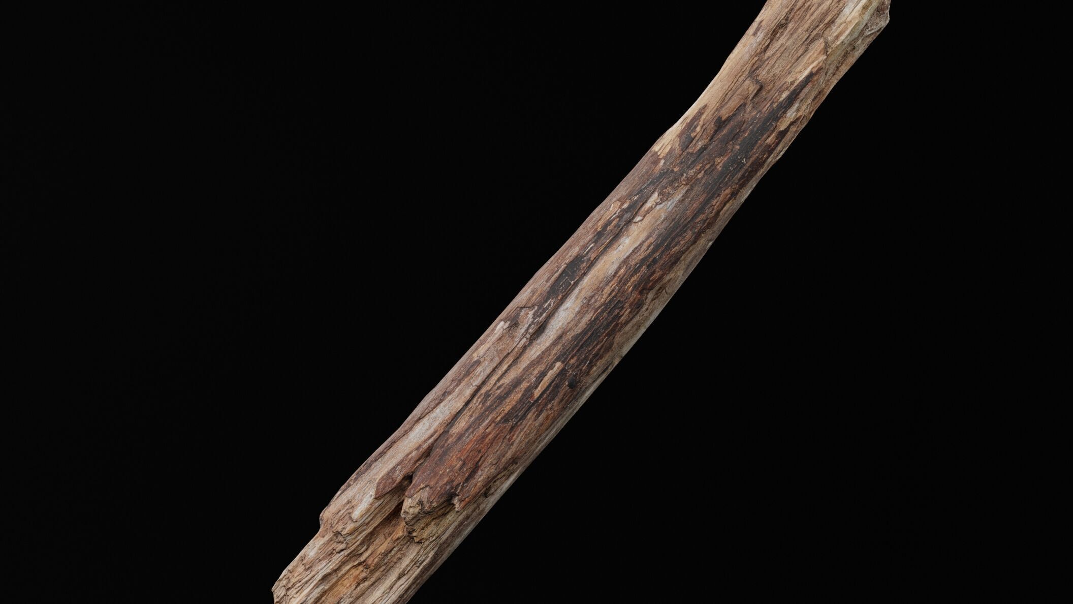 Realistic Tree Branch Low-poly 3D model_1