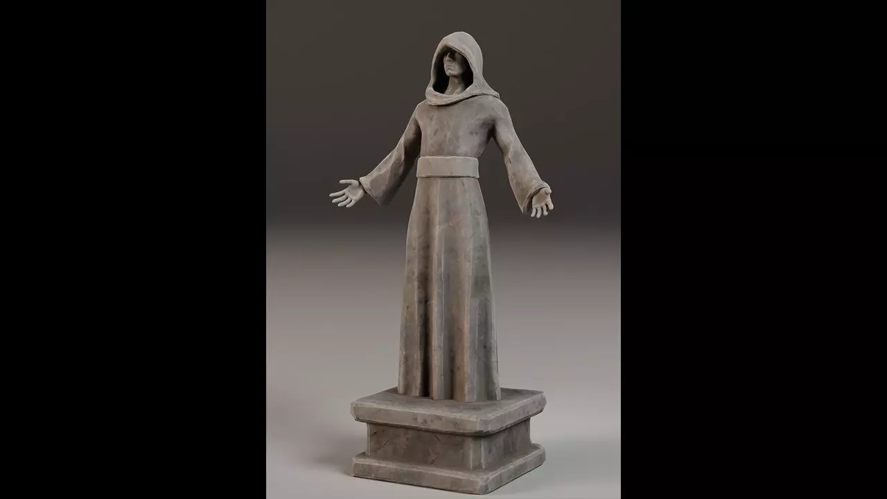 Robed Statues Low-poly 3D model_42