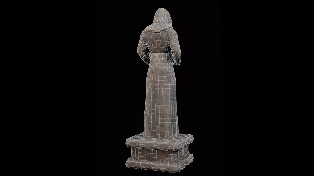 Robed Statues Low-poly 3D model_51