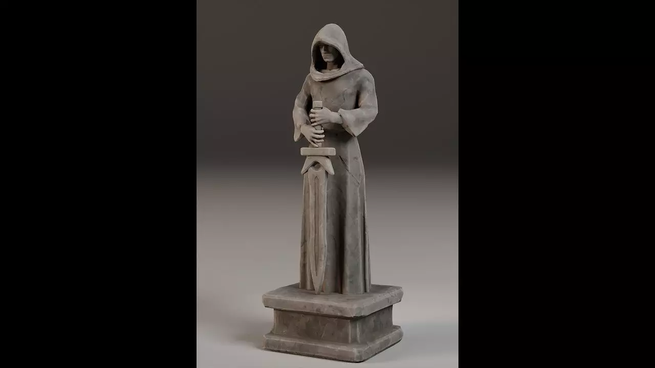 Robed Statues Low-poly 3D model_63