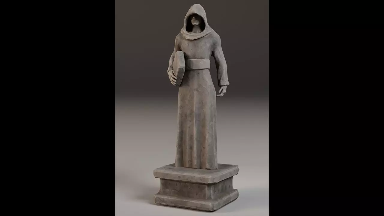 Robed Statues Low-poly 3D model_57