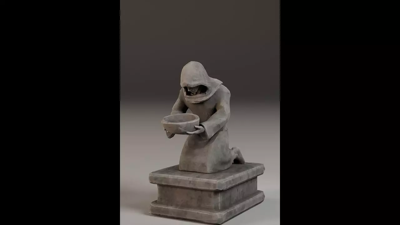 Robed Statues Low-poly 3D model_46