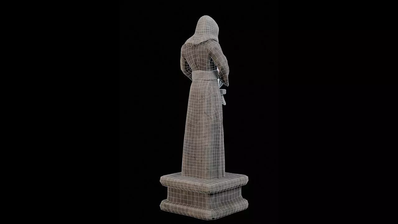Robed Statues Low-poly 3D model_62