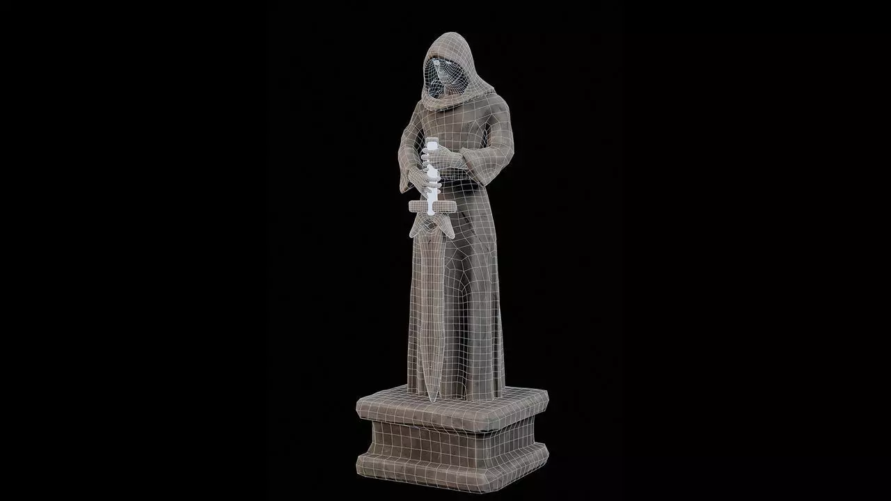 Robed Statues Low-poly 3D model_61