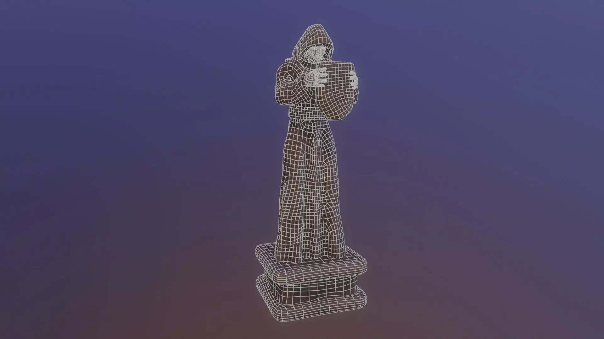 Robed Statues Low-poly 3D model_26