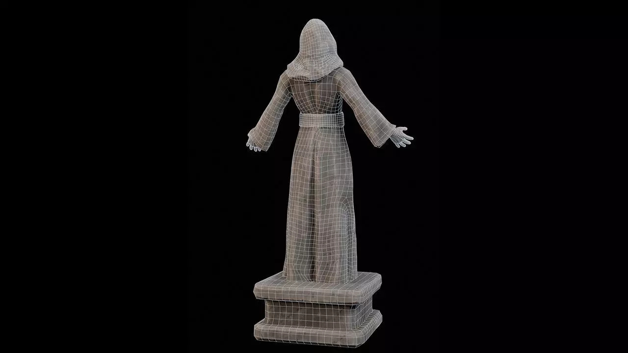 Robed Statues Low-poly 3D model_40