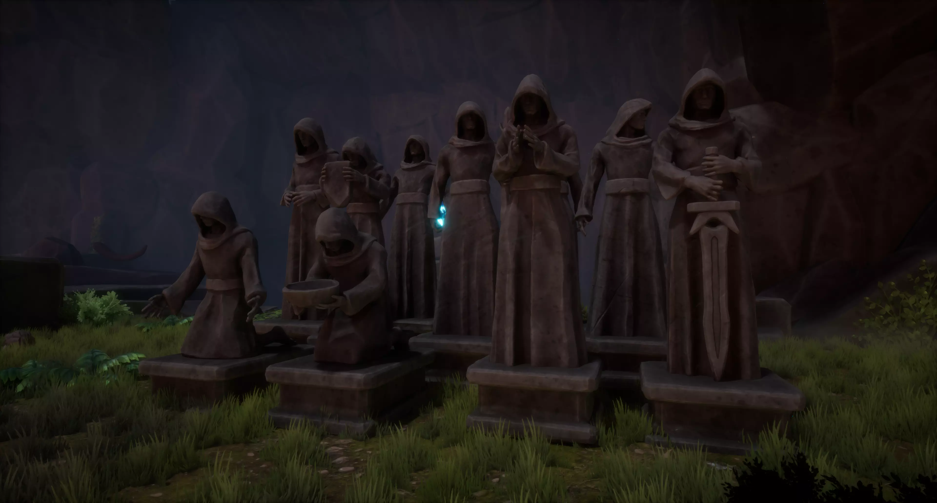 Robed Statues Low-poly 3D model_1