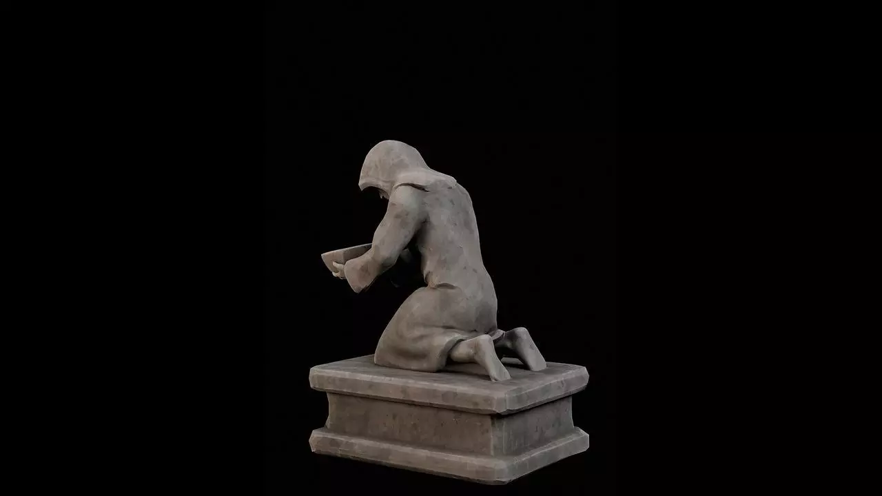 Robed Statues Low-poly 3D model_45