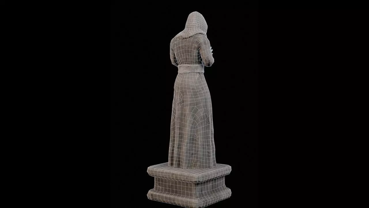 Robed Statues Low-poly 3D model_37