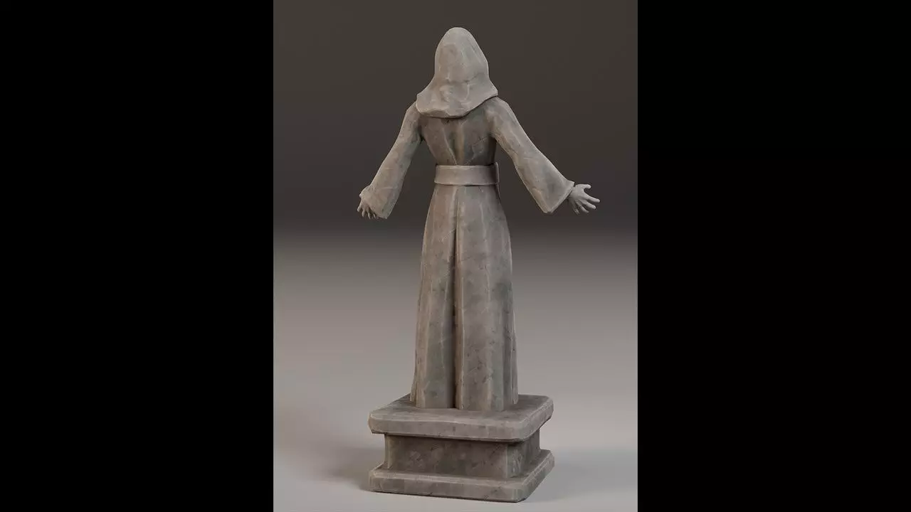 Robed Statues Low-poly 3D model_43