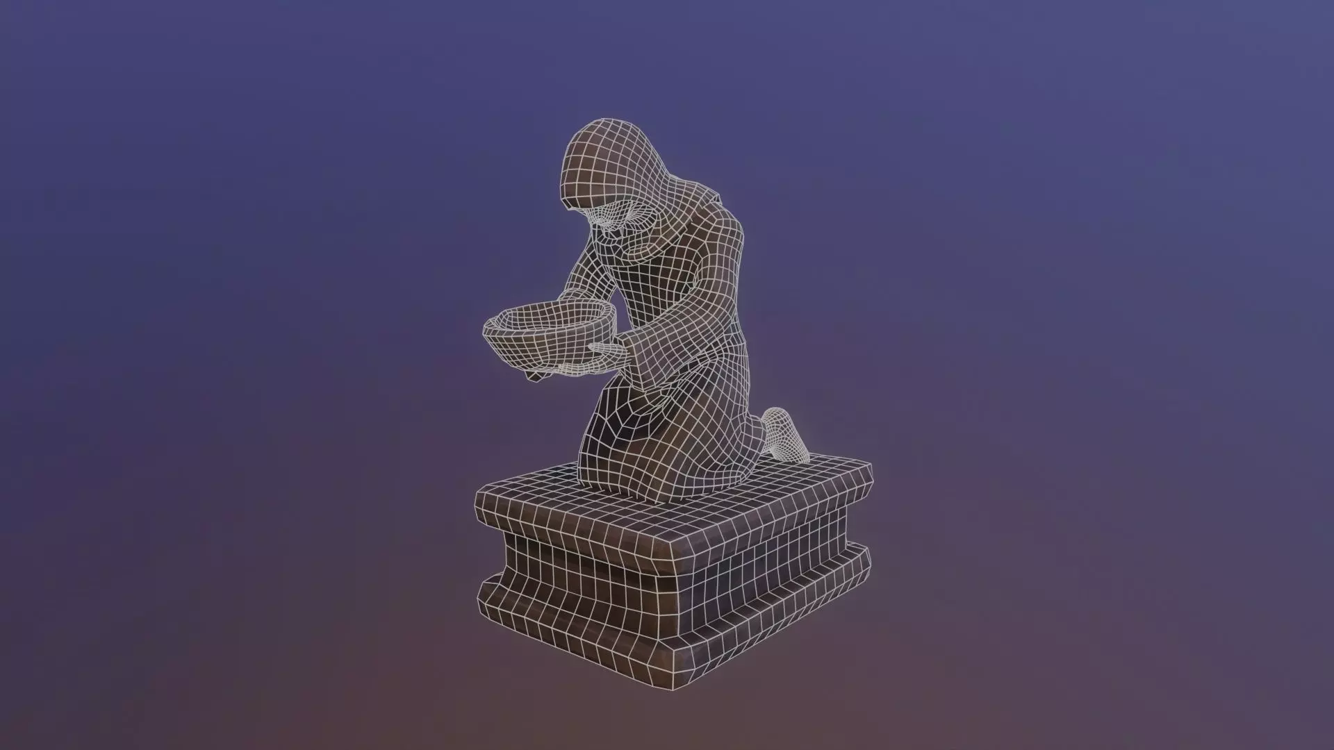 Robed Statues Low-poly 3D model_28