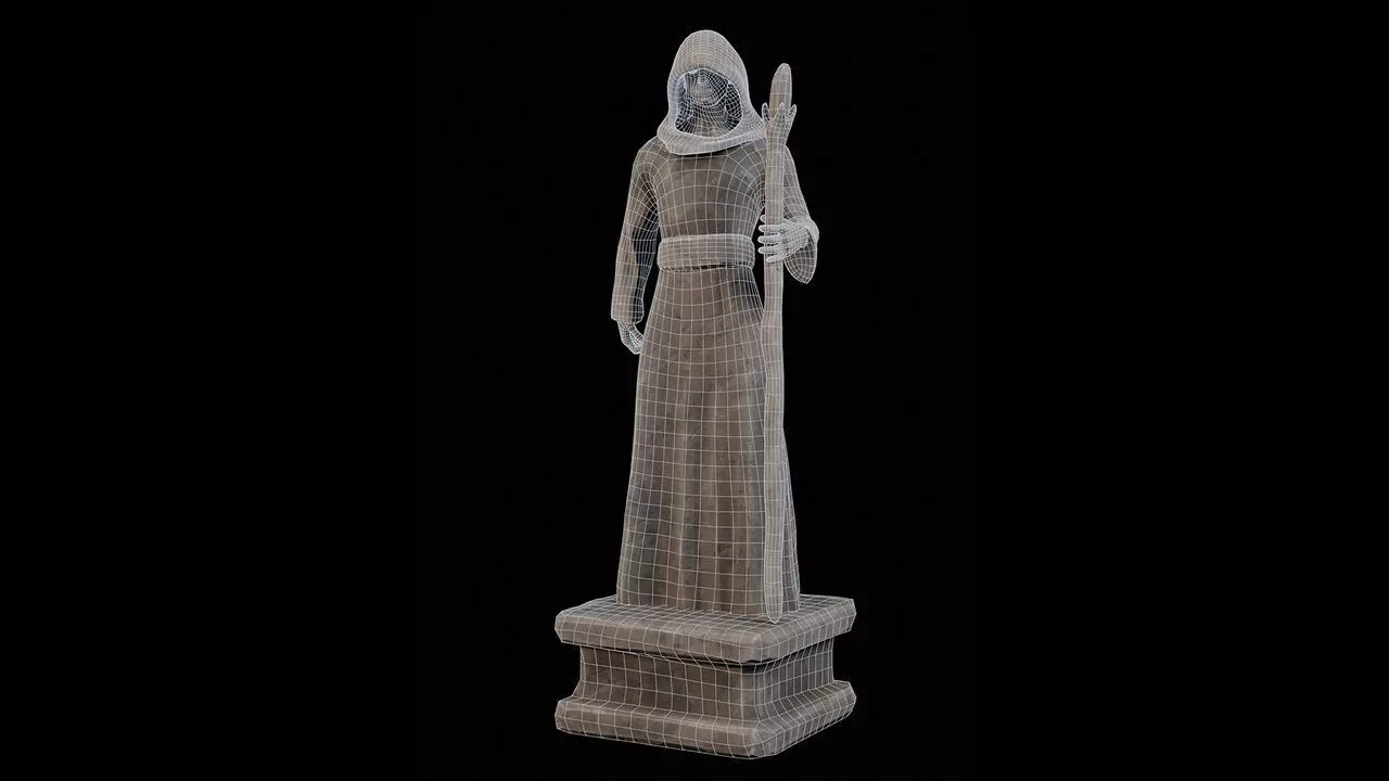 Robed Statues Low-poly 3D model_54