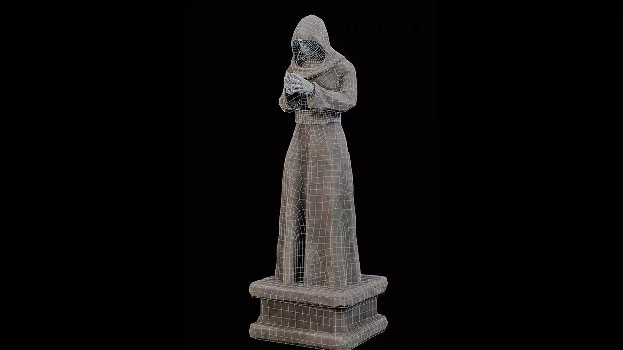 Robed Statues Low-poly 3D model_39