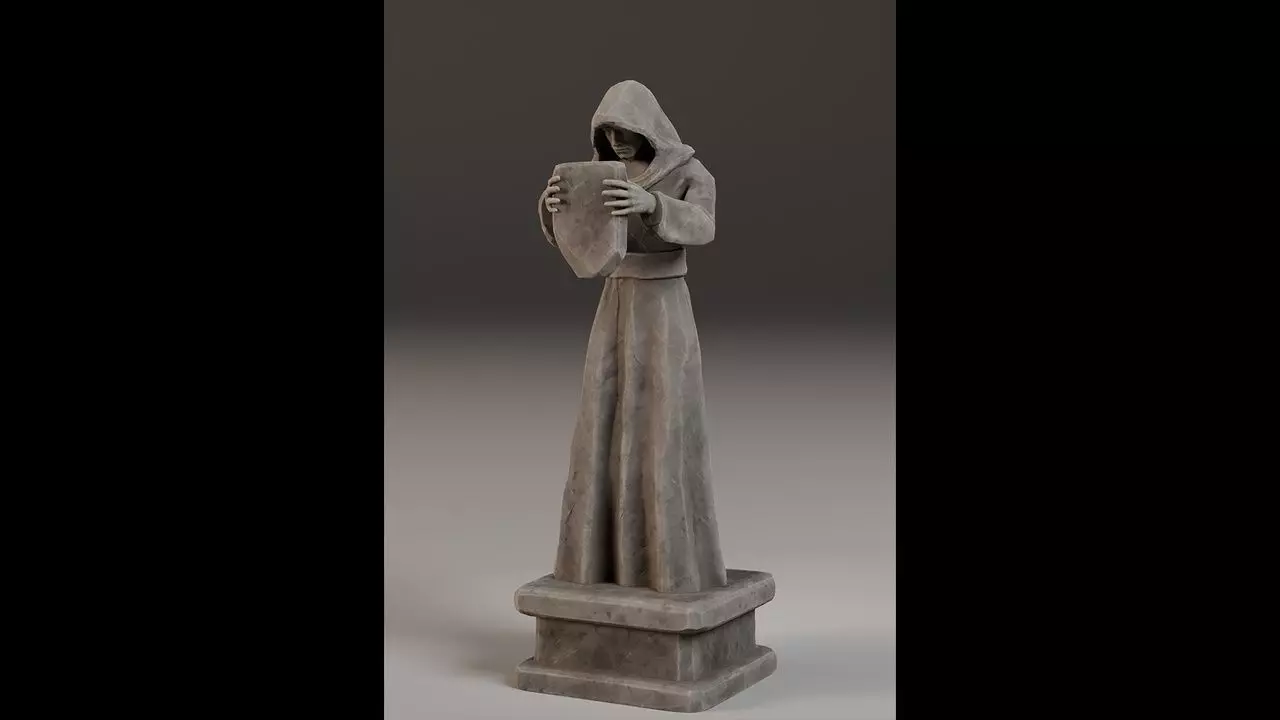 Robed Statues Low-poly 3D model_29