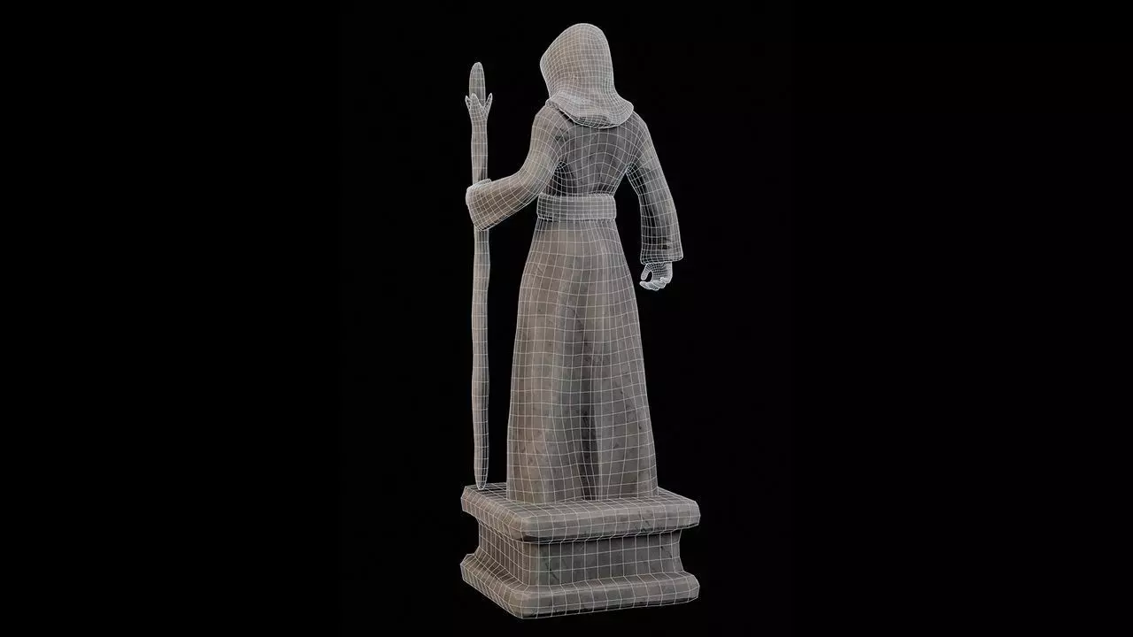 Robed Statues Low-poly 3D model_52