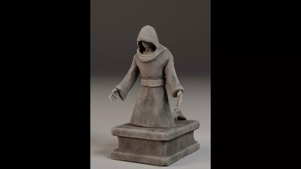 Robed Statues Low-poly 3D model_33