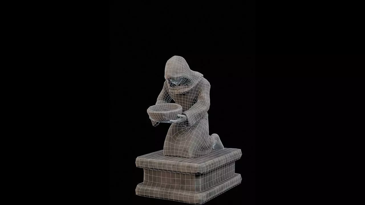 Robed Statues Low-poly 3D model_47