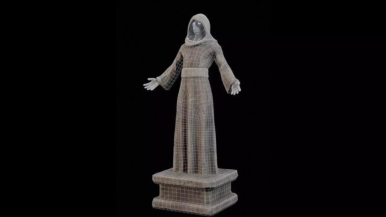 Robed Statues Low-poly 3D model_41
