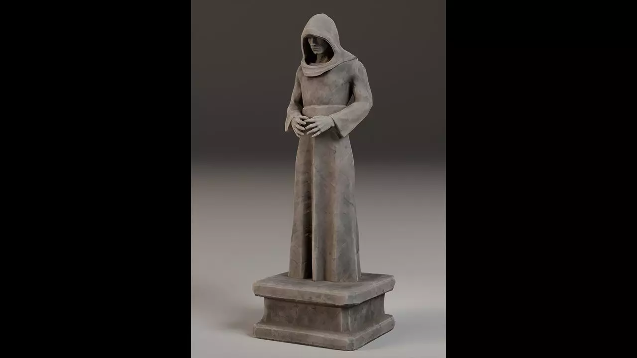 Robed Statues Low-poly 3D model_49