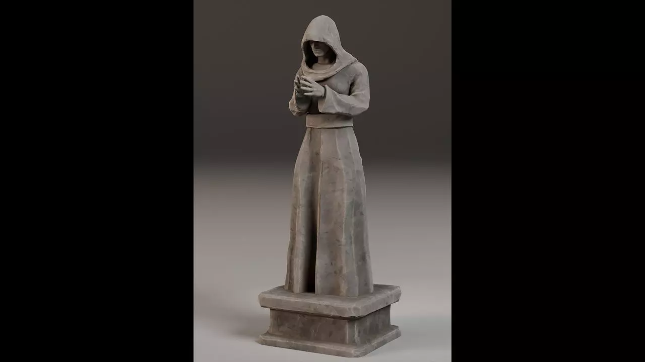 Robed Statues Low-poly 3D model_36