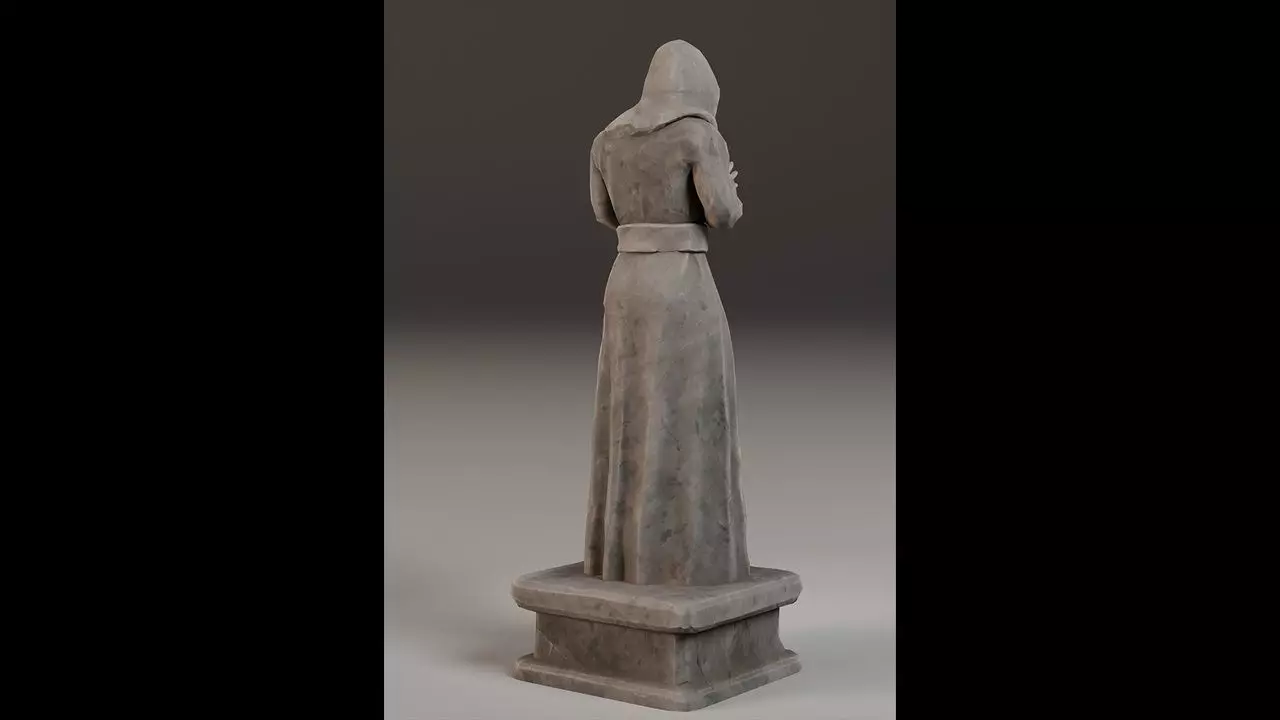 Robed Statues Low-poly 3D model_38