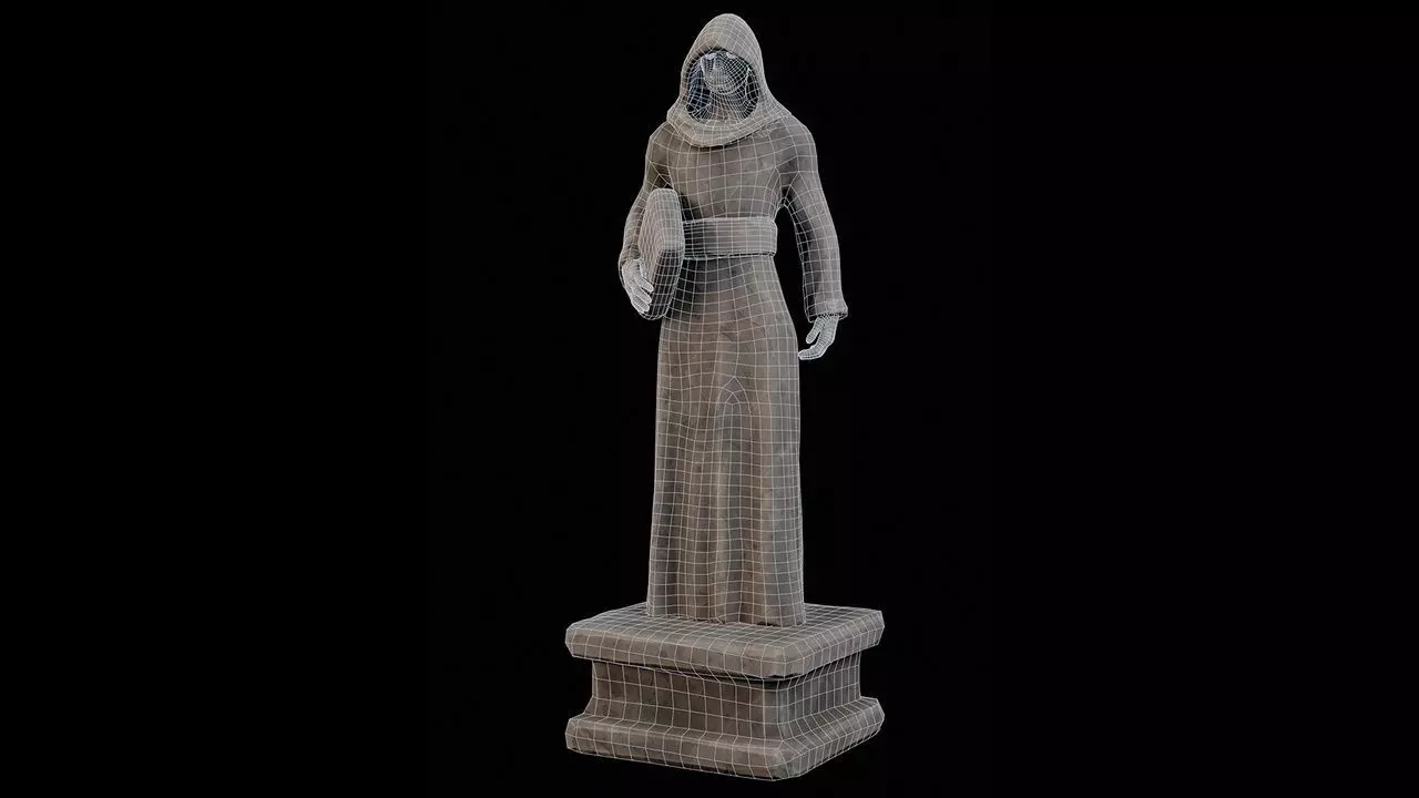 Robed Statues Low-poly 3D model_56