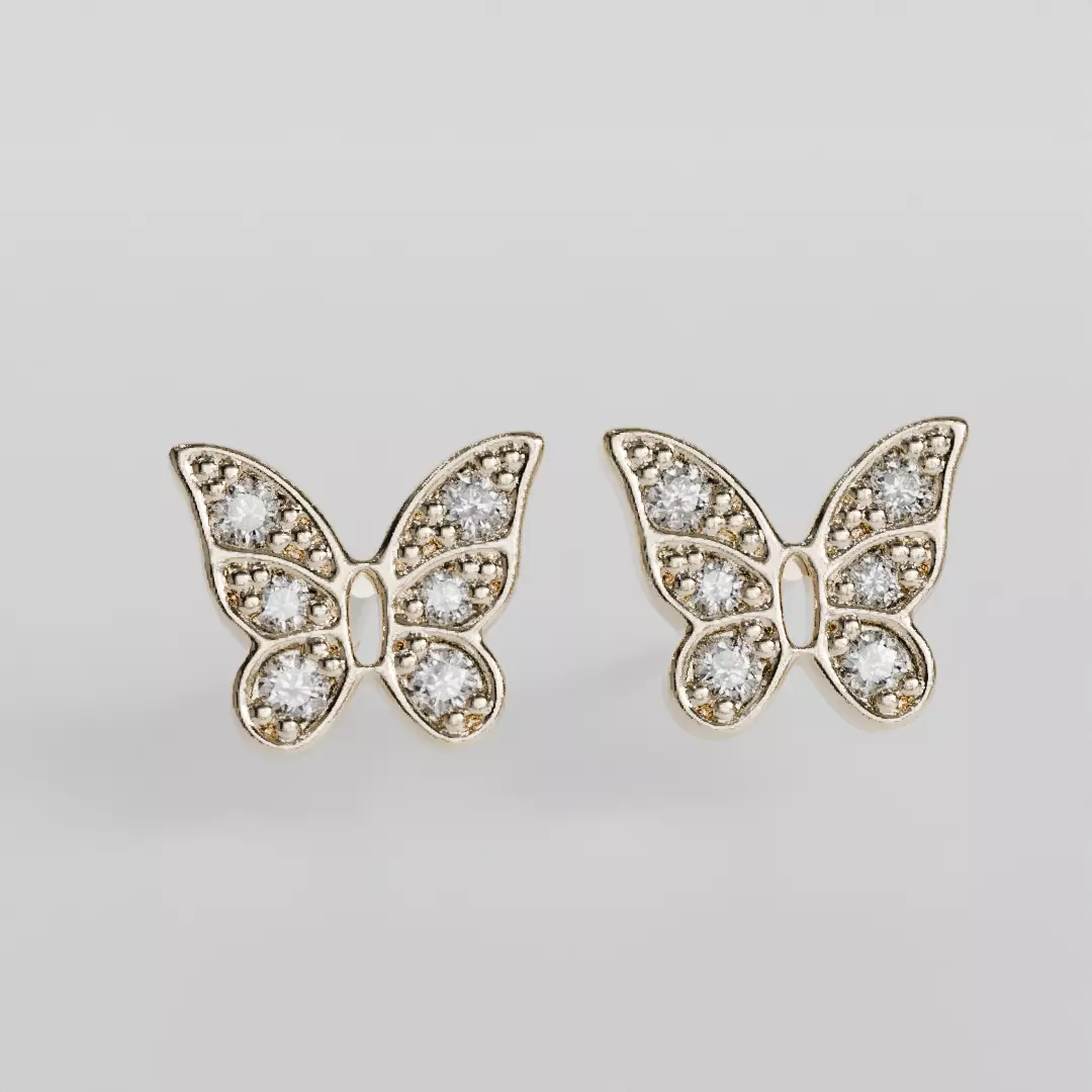 small butterfly earring 3D print model