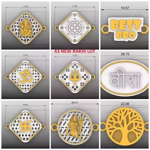 44 NEW RAKHI LOT 3DM STL