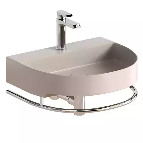 Modern Wall-Mounted Sink with Oval Basin