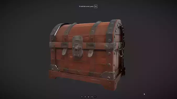 wooden treasure chest with metal accents