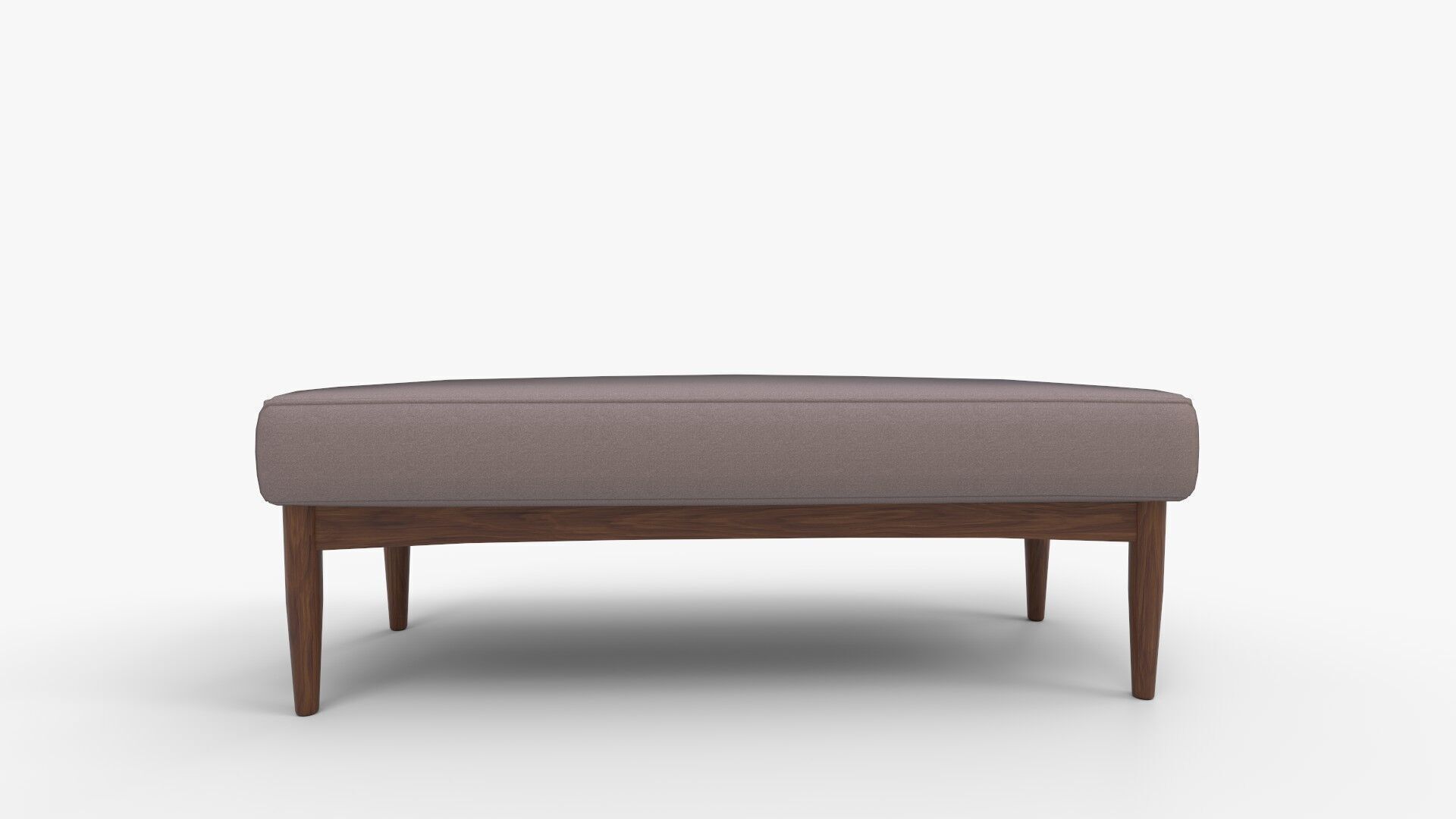 Mid-Century Gray Fabric Dining Bench 3D model_4