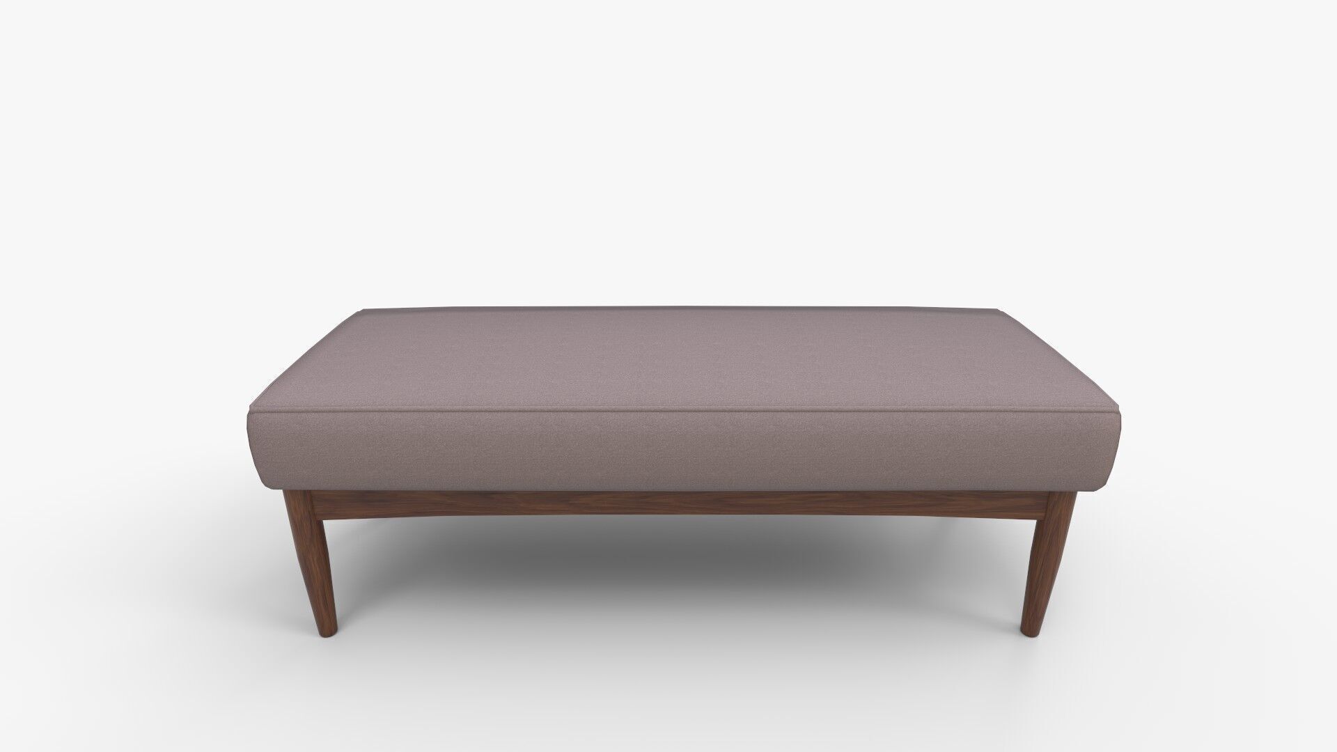 Mid-Century Gray Fabric Dining Bench 3D model_5