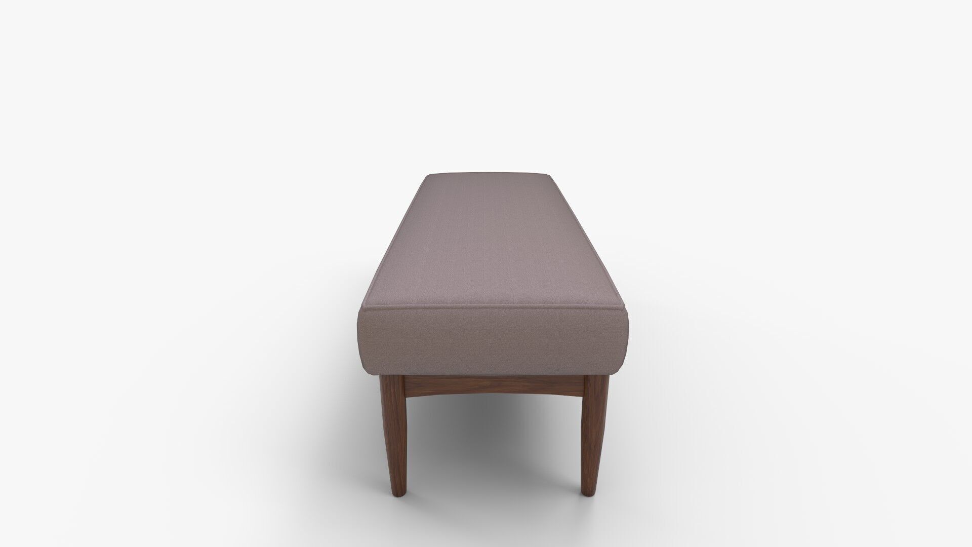Mid-Century Gray Fabric Dining Bench 3D model_2