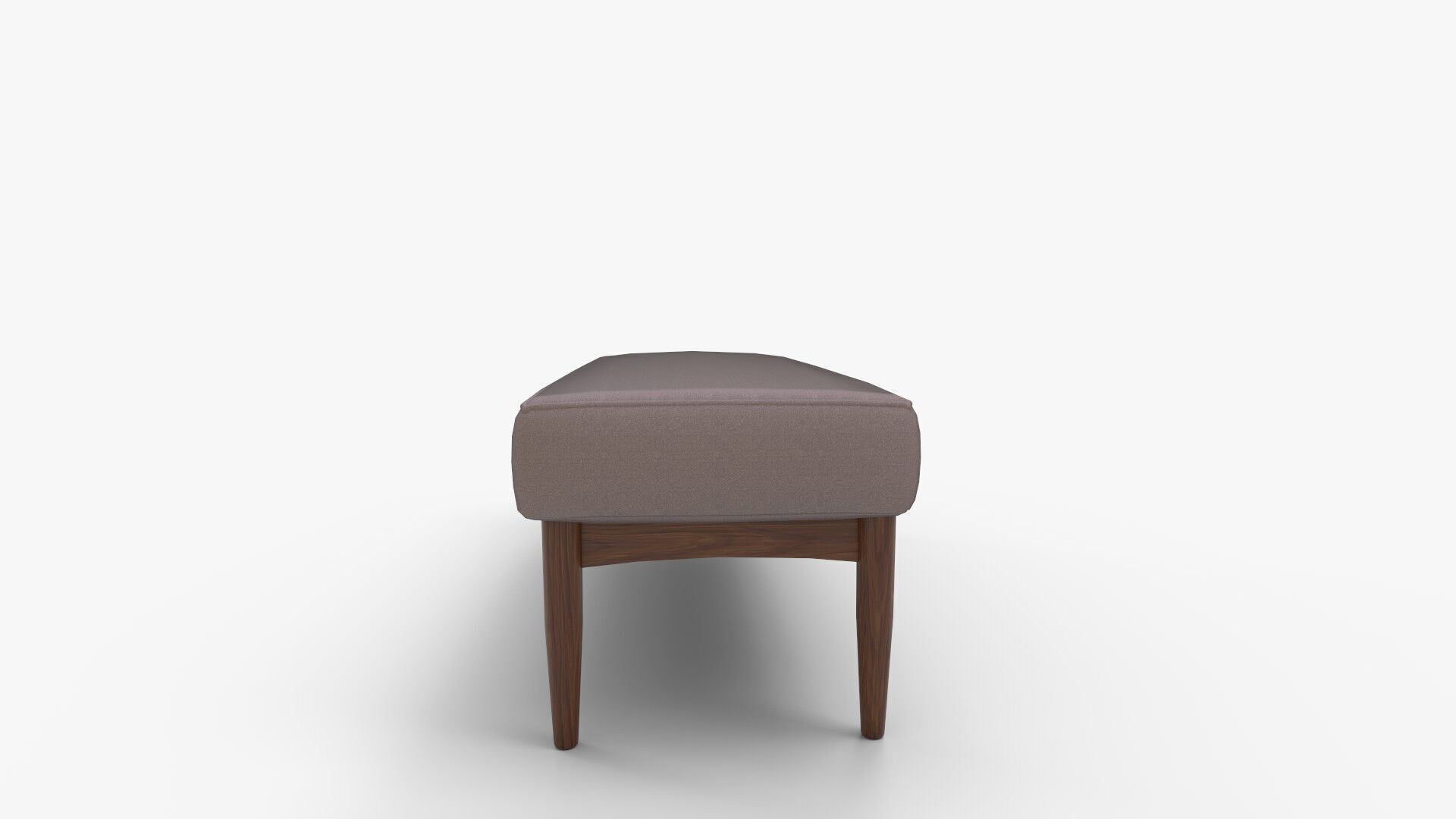 Mid-Century Gray Fabric Dining Bench 3D model_1