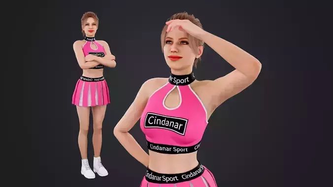 Cheerleader Low-poly 3D model