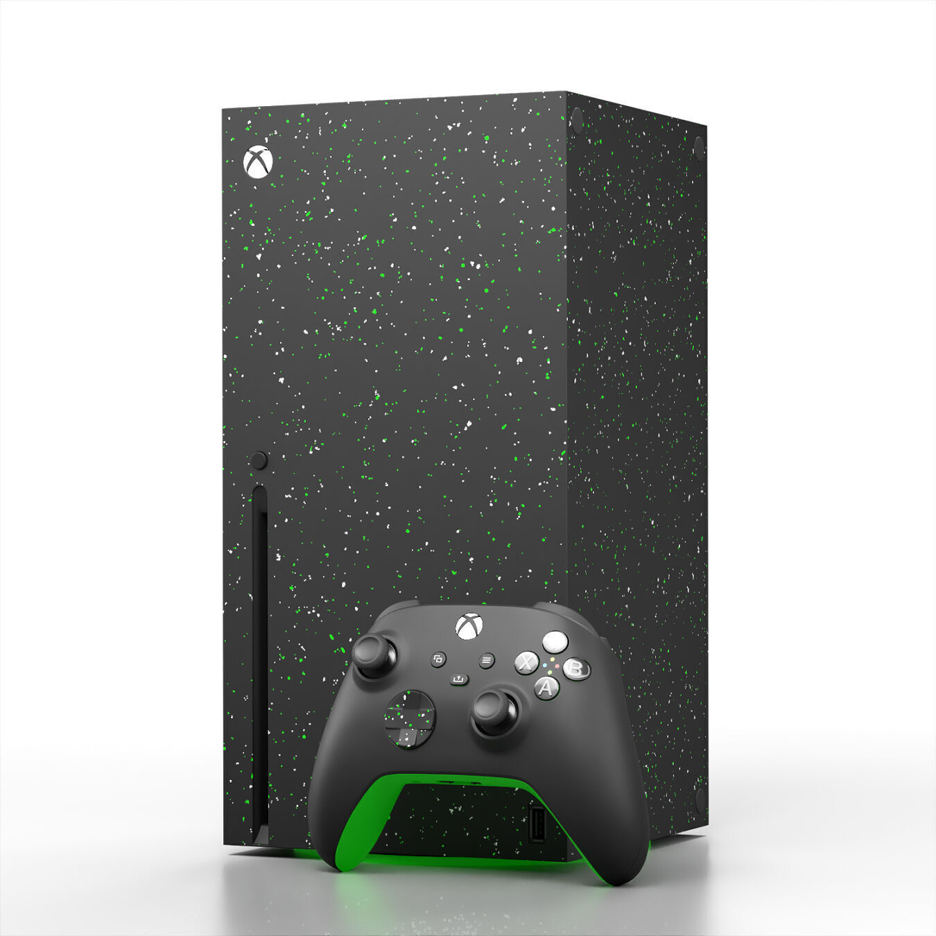 Xbox Series X Console and Controller Galaxy Black 3D model_1