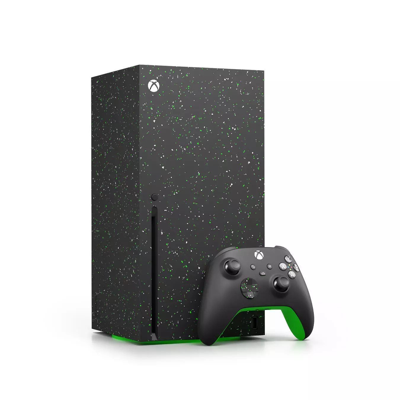 Xbox Series X Console and Controller Galaxy Black 3D model_0