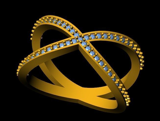 Crisscross Daimond Ring 3D print model_4